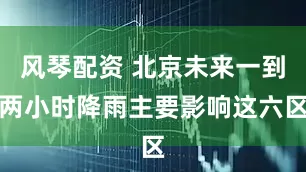 风琴配资 北京未来一到两小时降雨主要影响这六区