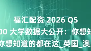 福汇配资 2026 QS 世界前 200 大学数据大公开：你想知道的都在这_英国_澳大利亚_情况